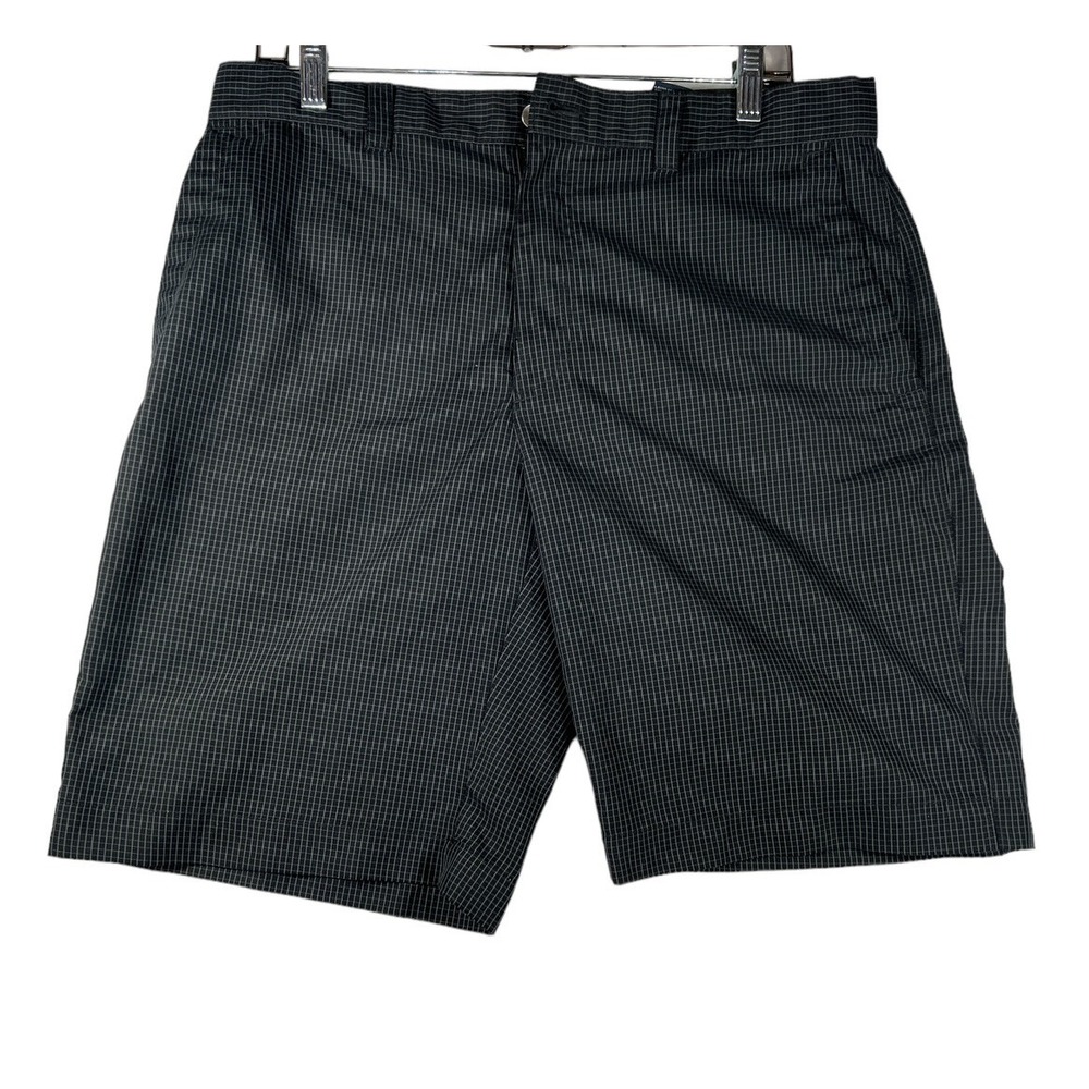 Callaway Golf Shorts Mens 34 Black Checkered Moisture Wick Performance Bermuda